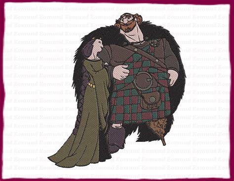 King Fergus With Queen Elinor Brave Filled Embroidery Design Etsy