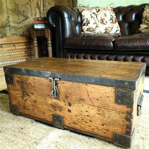 Vintage Industrial Chest Storage Trunk Wwii Military Rustic Pine Tool Boxretro Uk Old Fashioned