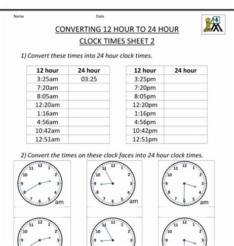 What is the 24 hour clock format? 24 Hour Clock Converter Printable / FREE 35+ Time Chart ...
