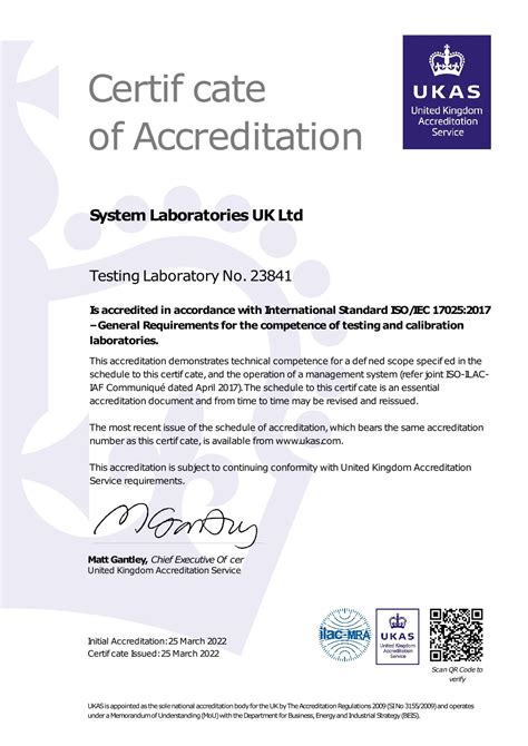 Accreditation System Laboratories Uk