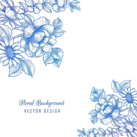 Beautiful Decorative Blue Floral Corner Design 1270691 Vector Art At