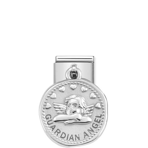 Nomination Classic Silver Angel Guardian Angel Dangly Coin The