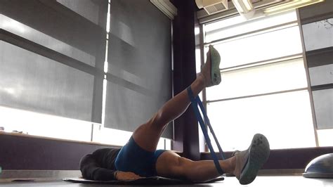 Supine Resistance Band Straight Leg Raise Youtube