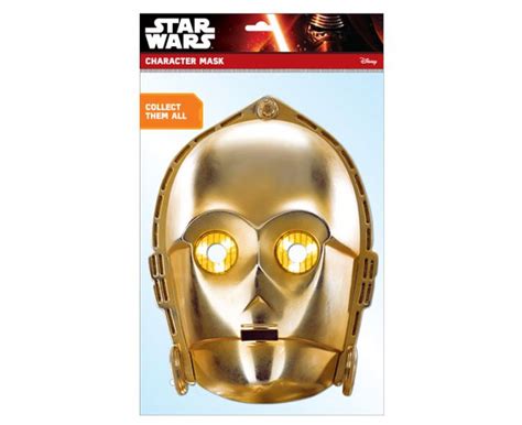 C 3po Official Star Wars 2d Card Party Face Mask In Stock Now With