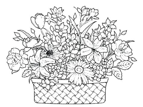 May 17, 2019 · water the basket well to settle the compost and encourage the roots to grow. Flower Basket Colouring Pages at GetColorings.com | Free ...