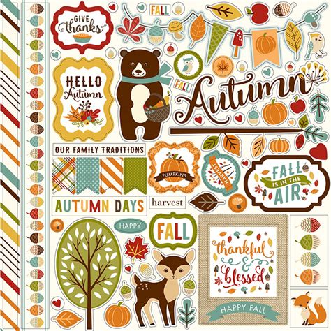 Echo Park Fall Is In The Air 12 X 12 Elements Stickers