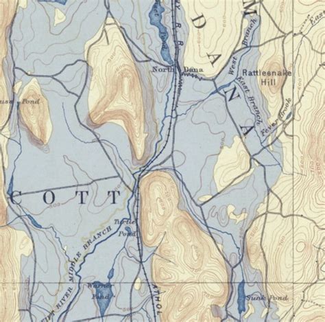 Quabbin Reservoir 1890 Usgs Old Topo Map With Reservoir Etsy