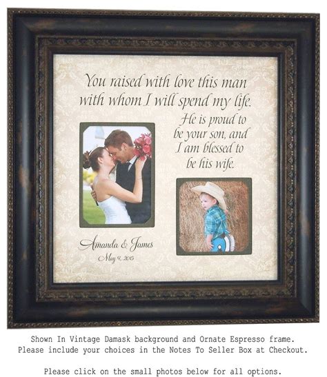 As the father of the groom prepares to see his son get married, give him a gift that will walk him down memory lane. Parents of the Groom Gift Mother of the Groom Father of the