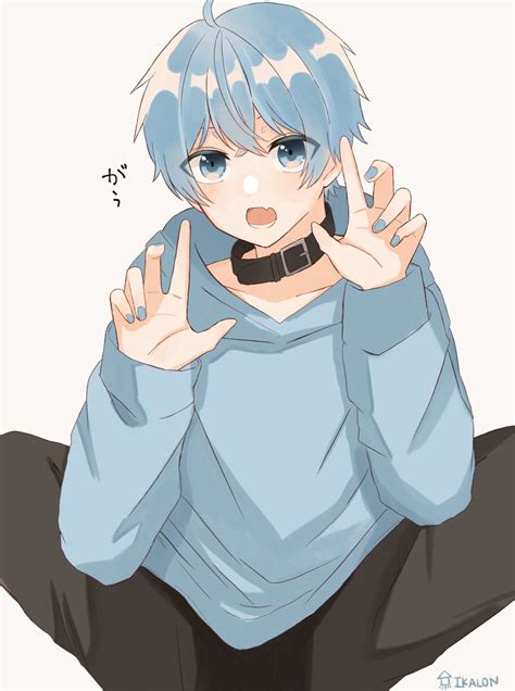 ころんくんころんくんころんくん In 2020 Blue Hair Anime Boy Cute Anime Chibi Anime Guy Blue Hair