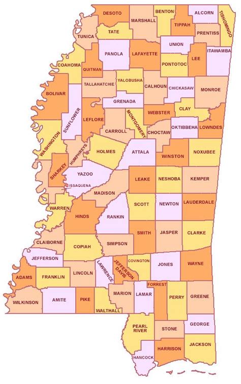 Printable Mississippi County Map