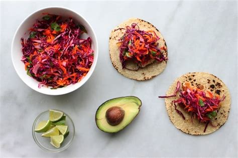 4 ripe tomatoes ½ small red onion 1 jalapeño finely shred the cabbage and roughly chop the avocado, if using. Easy Fish Tacos with Red Cabbage + Carrot Slaw | ATE