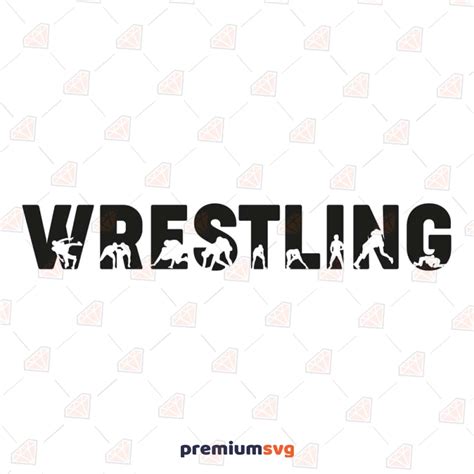 Wrestling Word With Wrestler Svg Cut File Premiumsvg