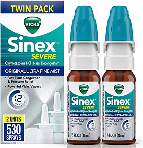 Vicks Sinex Severe Nasal Spray Original Ultra Fine Mist Decongestant Medicine Relief From