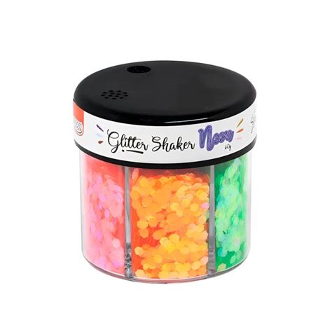 Glitter Shaker Neon Brw Pote Com 60g Com 6 Cores