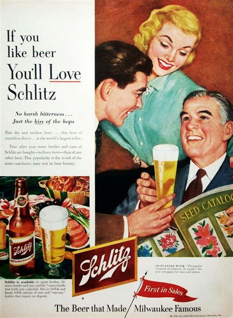 schlitz 1953 beer advertisement schlitz beer beer ad