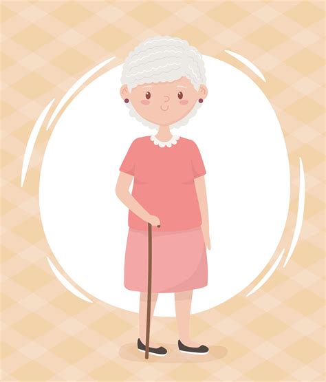 Ancianos Abuela Anciana Personaje De Dibujos Animados De Persona