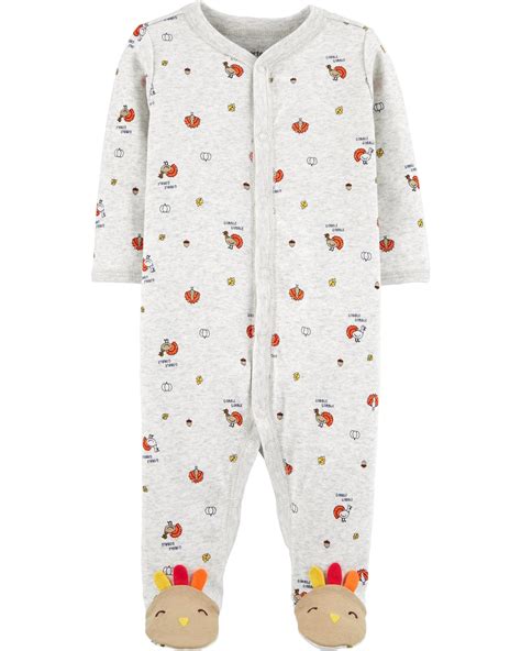 10 adorable accessories for baby's first thanksgiving. Thanksgiving Turkey Snap-Up Cotton Sleep & Play | Boy ...