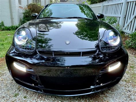 Porsche Boxster 986 996 Mk1 Black Led Drl Projector Headlights Pair Or
