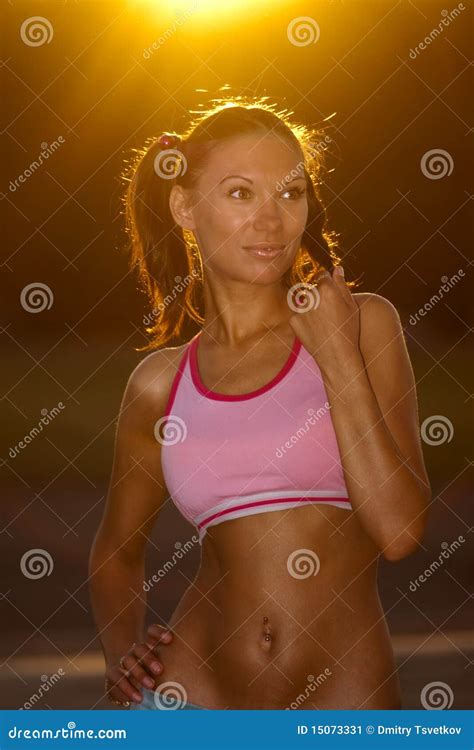 Tanned Fitness Girl Stock Image Image