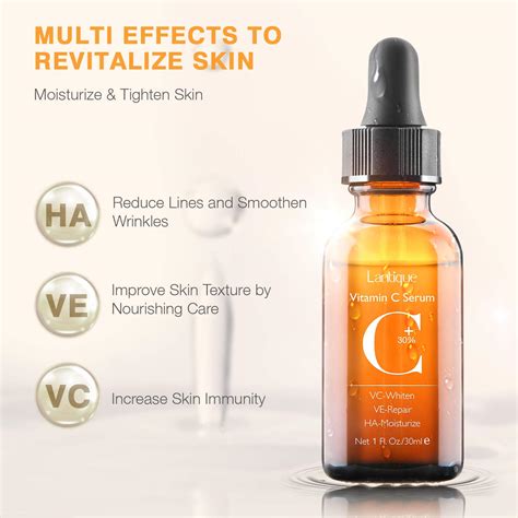 30 Vitamin C Serum With Hyaluronic Acid And Ve For Faceneck And Eye