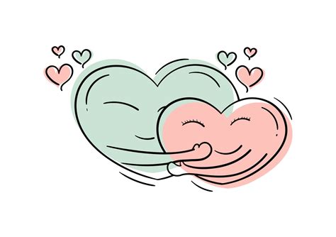 Illustration Of Two Hearts Hugging 4493312 Vector Art At Vecteezy