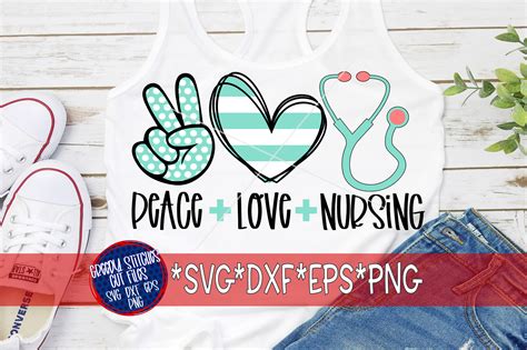 Nurse SVG | Peace Love Nursing SVG DXF EPS PNG