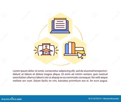 Types Of Digital Libraries Concept Icon With Text Stock Vector