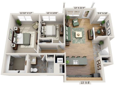 One Bedroom 3d Floor Plan Net Zero Village