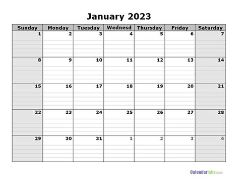 2023 Free Blank Calendar Free Printable Templates