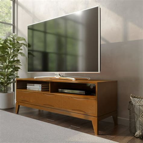 Wyndenhall Pearson Solid Hardwood 60 Inch Wide Mid Century Modern Tv
