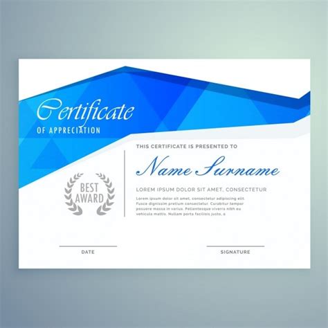 Diploma Azul Y Blanco Descargar Vectores Gratis