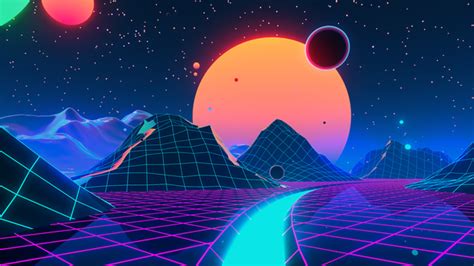 Retrowave Background Loop Stock Motion Graphics Motion