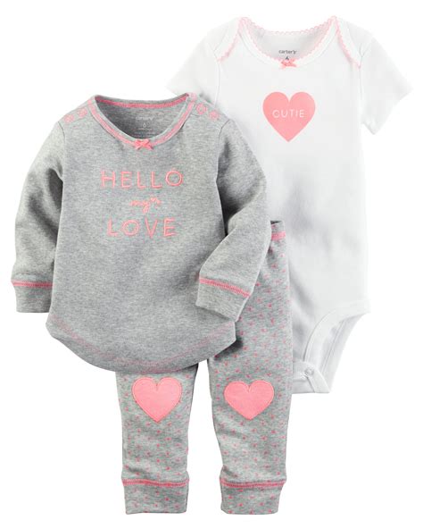 3 Piece Babysoft Bodysuit And Pant Set Baby Girl Outfits