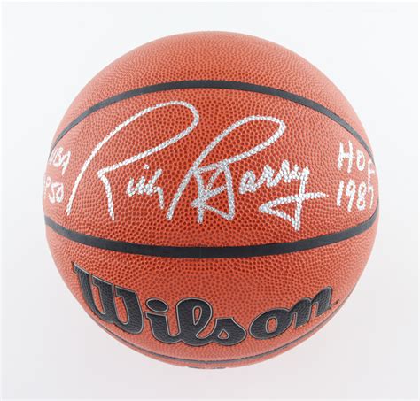 Rick Barry Signed Nba Authentic Series Basketball Inscribed Nba Top 50