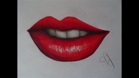 Speed Drawing Red Lips Youtube