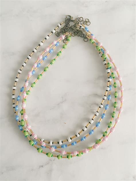 Seed Beaded Tube Necklaces T Trendy Jewelry Trendy Etsy