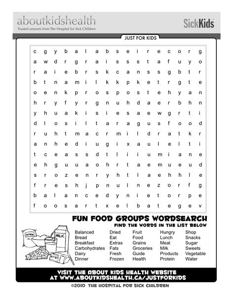 Check Out This Fun Food Groups Word Search Just For Kids Pinterest