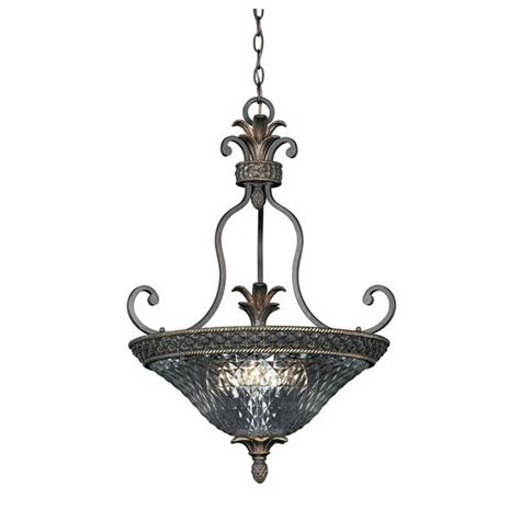 Minimum hanging height is 23. Shop Crystal Glass 3-light Bronze-finish Pendant - Free Shipping Today - Overstock - 3827355