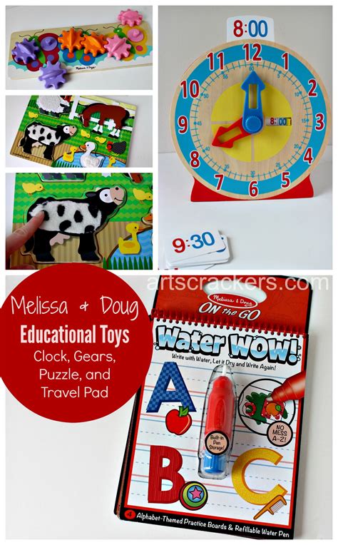 Melissa And Doug Educational Toys Clock Gears Puzzle And Travel Pad