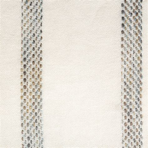 Designer 100 Linen Curtain Fabric Striped 3m Wide Ivory Blue Etsy Uk