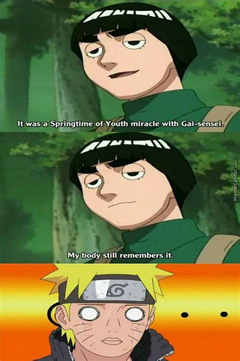 Hahaha Lee S Adventure With Guy Sensei Naruto S Face Is Epic