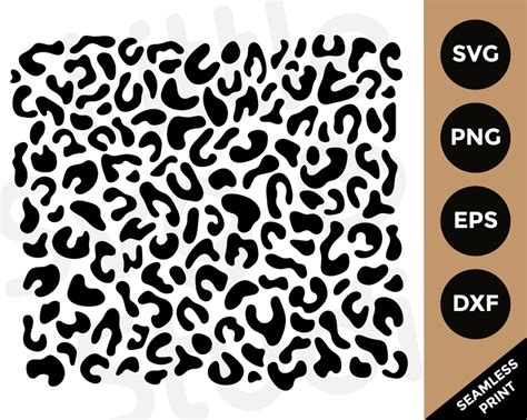 Leopard Print Svg Black Seamless Leopard Pattern Svg Animal Etsy