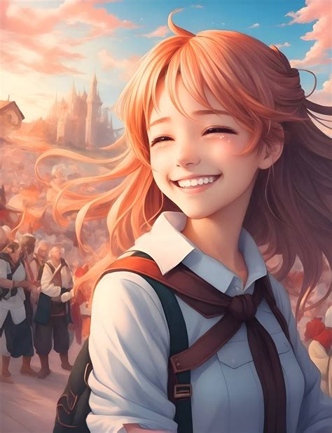 Smiling Anime Girl Etsy