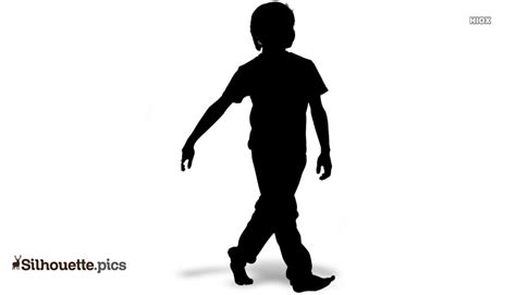 Boy Walking Silhouette Vector Clipart Images Pictures