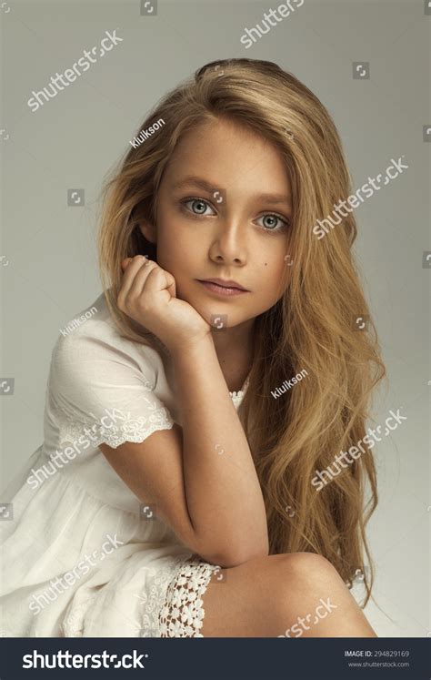 Fashion Portrait Of Pretty Little Girl Stock Photo 294829169 Shutterstock