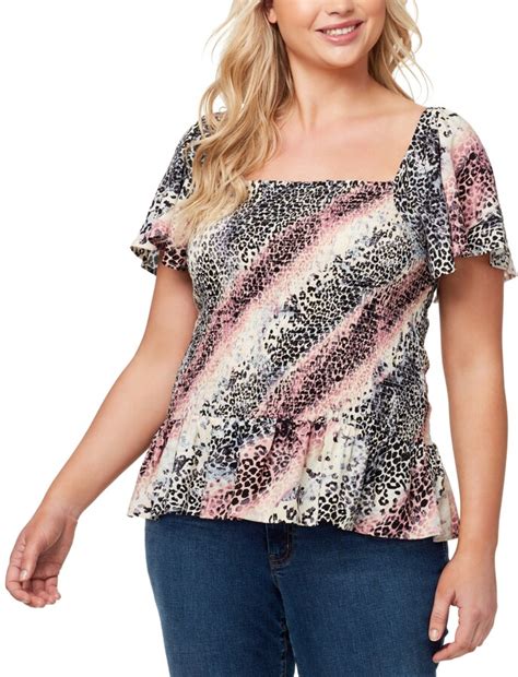 Jessica Simpson Plus Size Marie Ruched Peplum Top Shopstyle