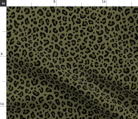 Camo Leopard Leopard Print In Olive Fabric Spoonflower