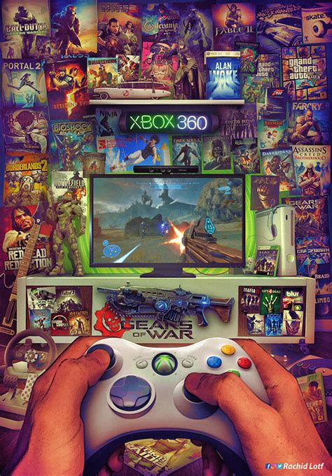 Artstation Xbox 360 Rachid Lotf Gaming Wallpapers Retro Games