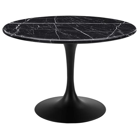 Steve Silver Colfax Mid Century Modern Round Marble Top Dining Table