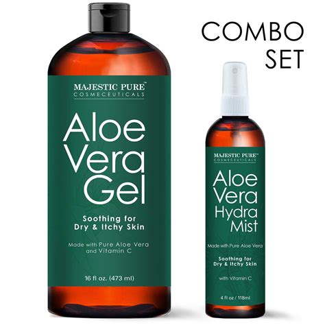 Aloe vera for skin, hair and weight loss: MAJESTIC PURE Aloe Vera Gel and Mist Super Combo - 16 oz ...